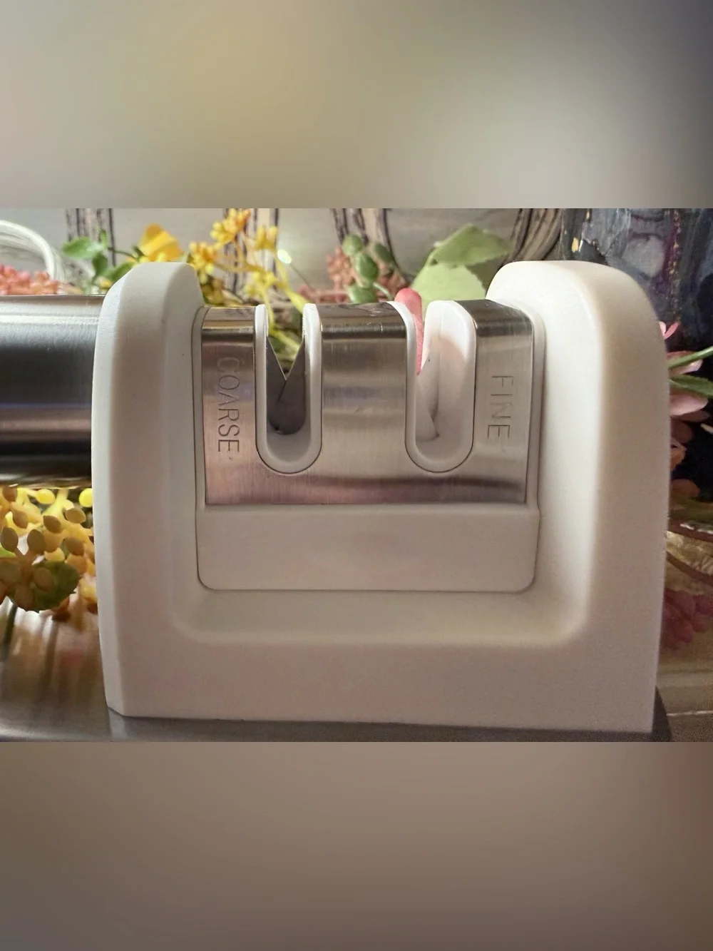 Zakarian Knife Sharpener in Silver and White